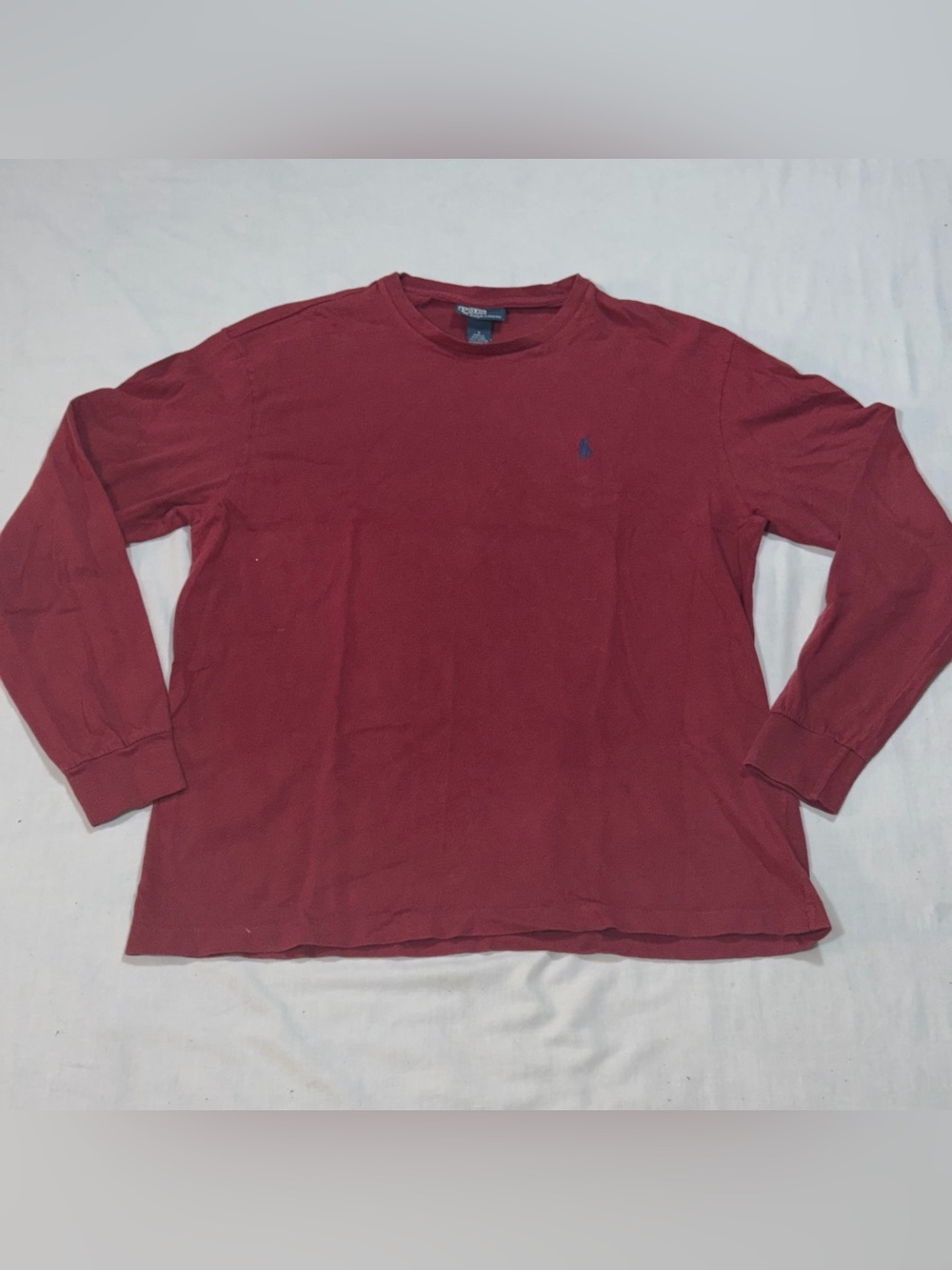 Polo Ralph Lauren Men’s S Burgundy Long Sleeve Crewneck Tee Pony Logo B45